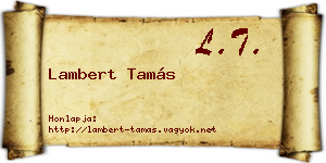 Lambert Tamás névjegykártya