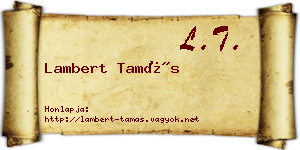 Lambert Tamás névjegykártya