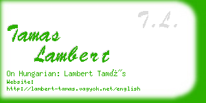 tamas lambert business card